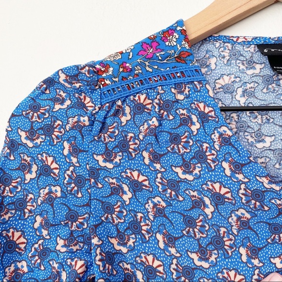 Art Class Blue Floral Mixed sprint Long Sleeve Romper - Picture 6 of 6